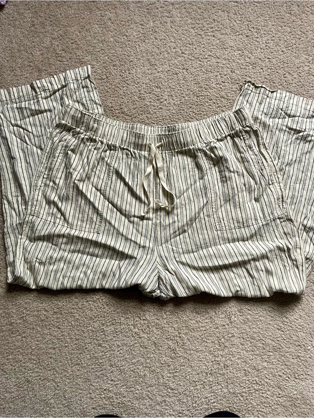 Lucky Brand Linen Blend Pants- Elastic Waist